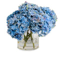 Hydrangea Arrangement in Glass 12"H Blue
