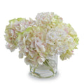 Hydrangea Arrangement in Glass 12"H Pink Green