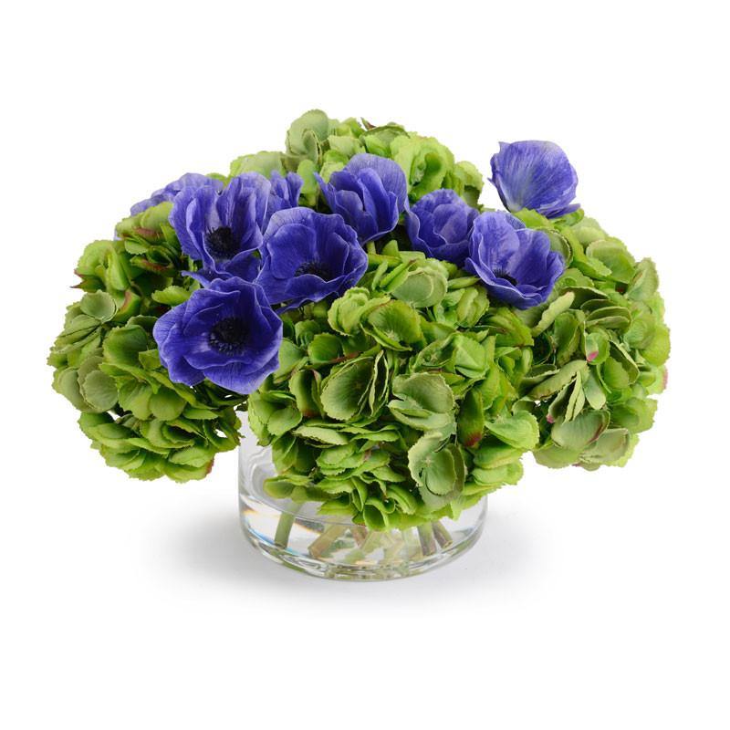 Hydrangea & Anemone Arrangement Medium 11"