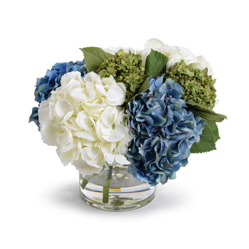 Hydrangea Bouquet in Glass 12"H