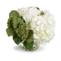 Hydrangea Bud Arrangement - Green-White 12"H