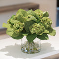 Hydrangea Bud Bouquet in Glass 12"H Green