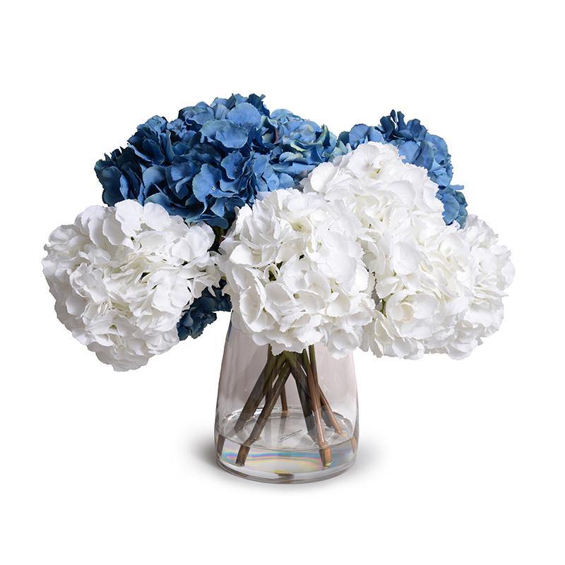 Hydrangea Arrangement in Glass 21"H