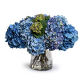 Hydrangea Arrangement in Glass 20"H Blue