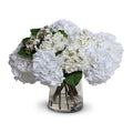Hydrangea Arrangement in Glass 20"H White