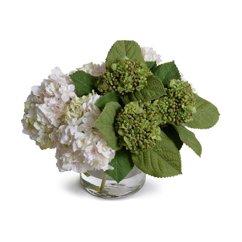 Hydrangea Bud Arrangement 11"H - Blush Green