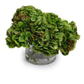 Hydrangea Arrangement in Glass 12"H Green