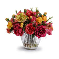 Rose Mixed Arrangement in Crystal Vase 13"H