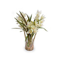 Cymbidium Orchid in Glass 24"H White
