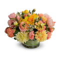 Mixed Arrangement in Leaf Lined Glass 13"H