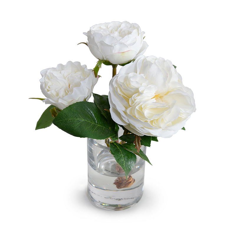 Rose Cutting in Glass 10"H