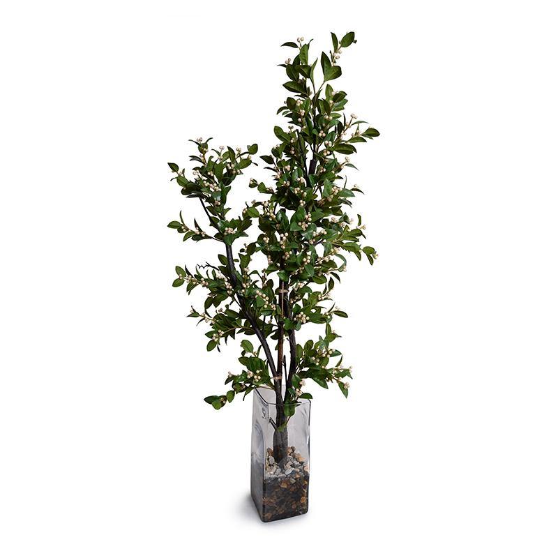 Holly Branch with Berries in Glass 54"