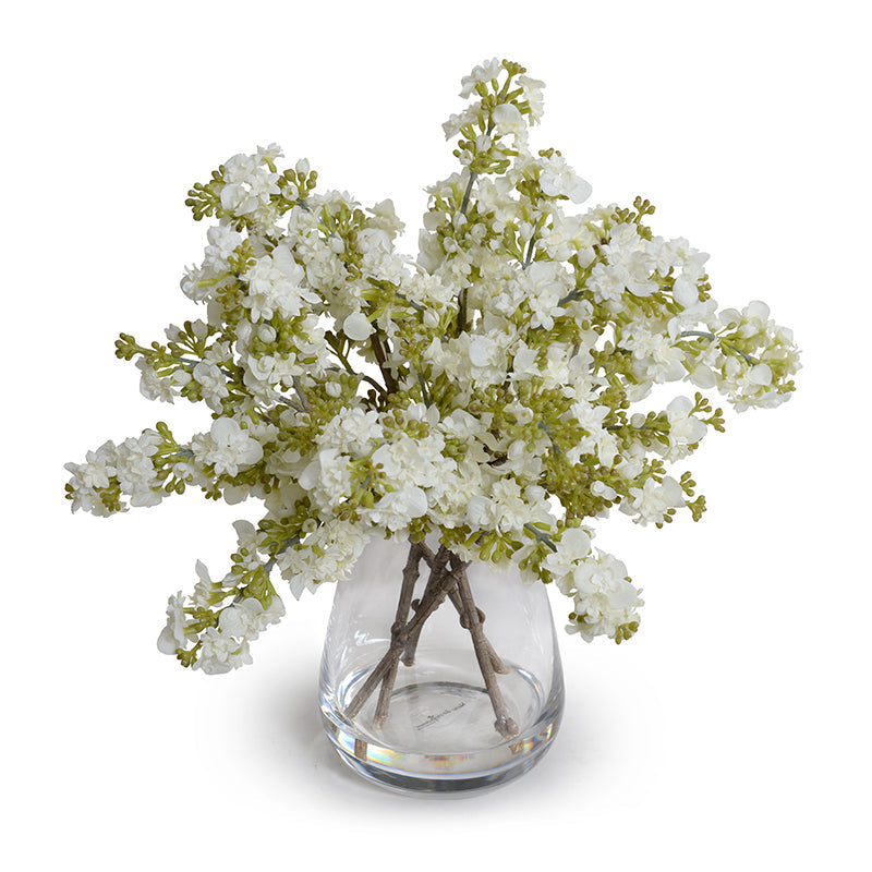 Lilac Sprays in Glass White / 15"