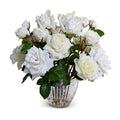 Rose Bouquet in Crystal Vase 16"H