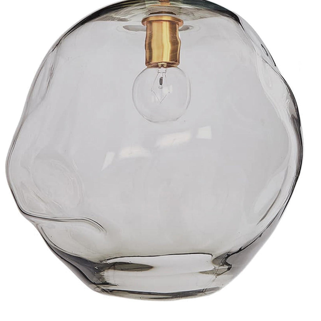 Molten Pendant Large | Smoke Glass | Natural Brass