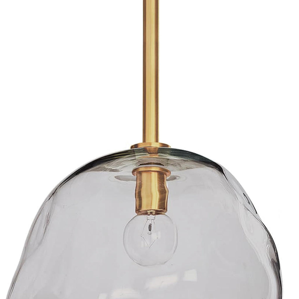 Molten Pendant Large | Smoke Glass | Natural Brass