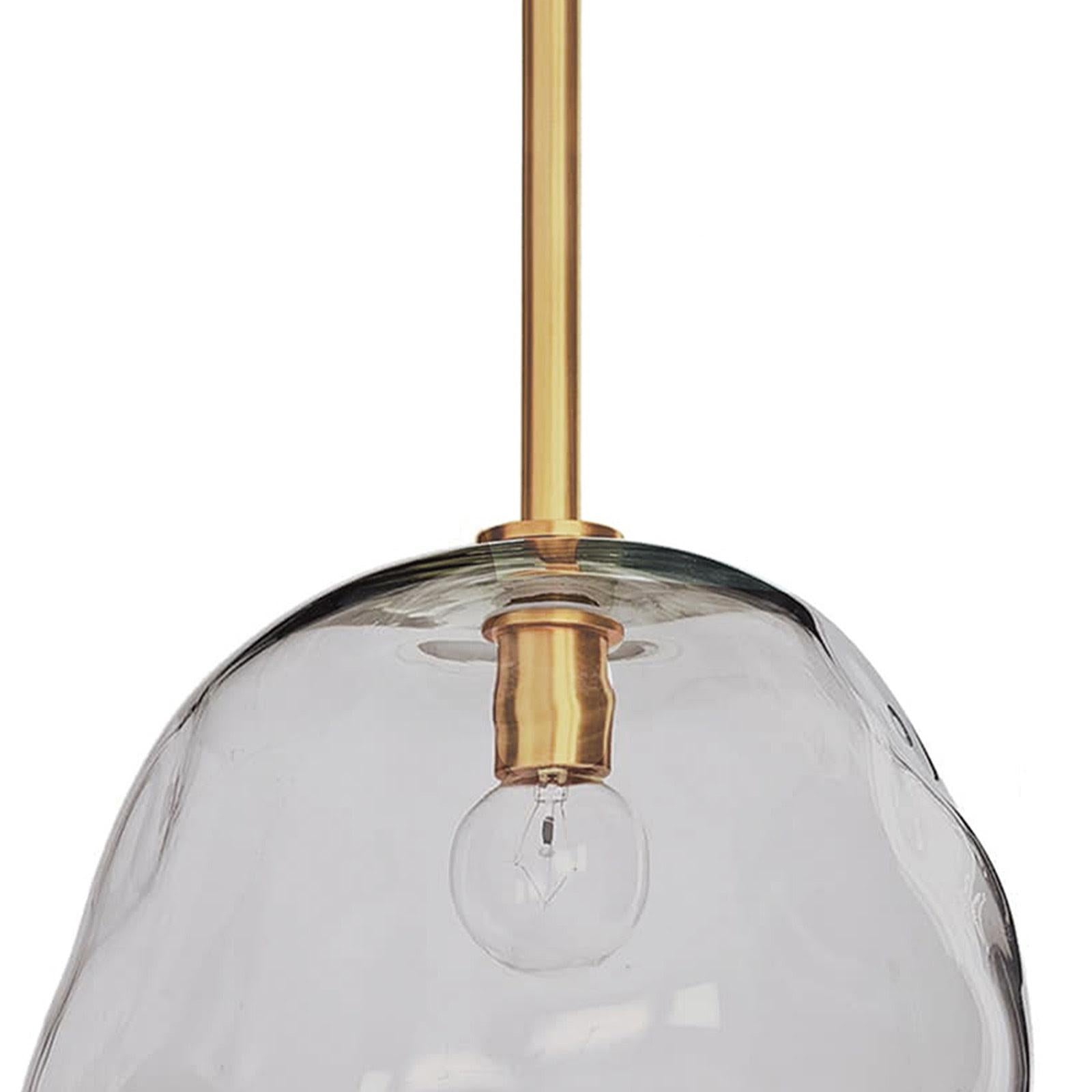 Molten Pendant Large | Smoke Glass | Natural Brass