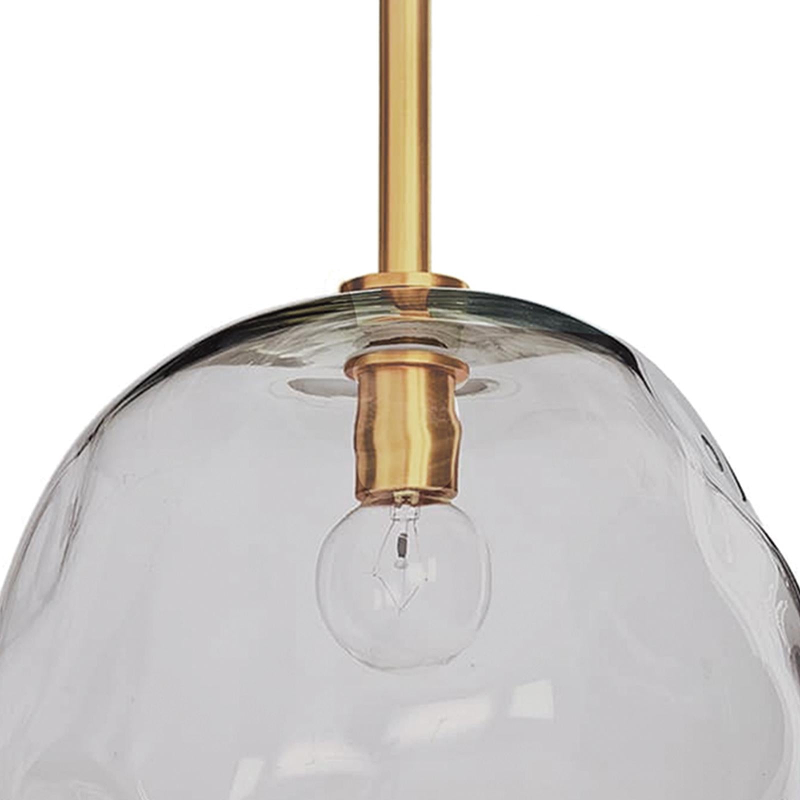 Molten Pendant Large | Smoke Glass | Natural Brass