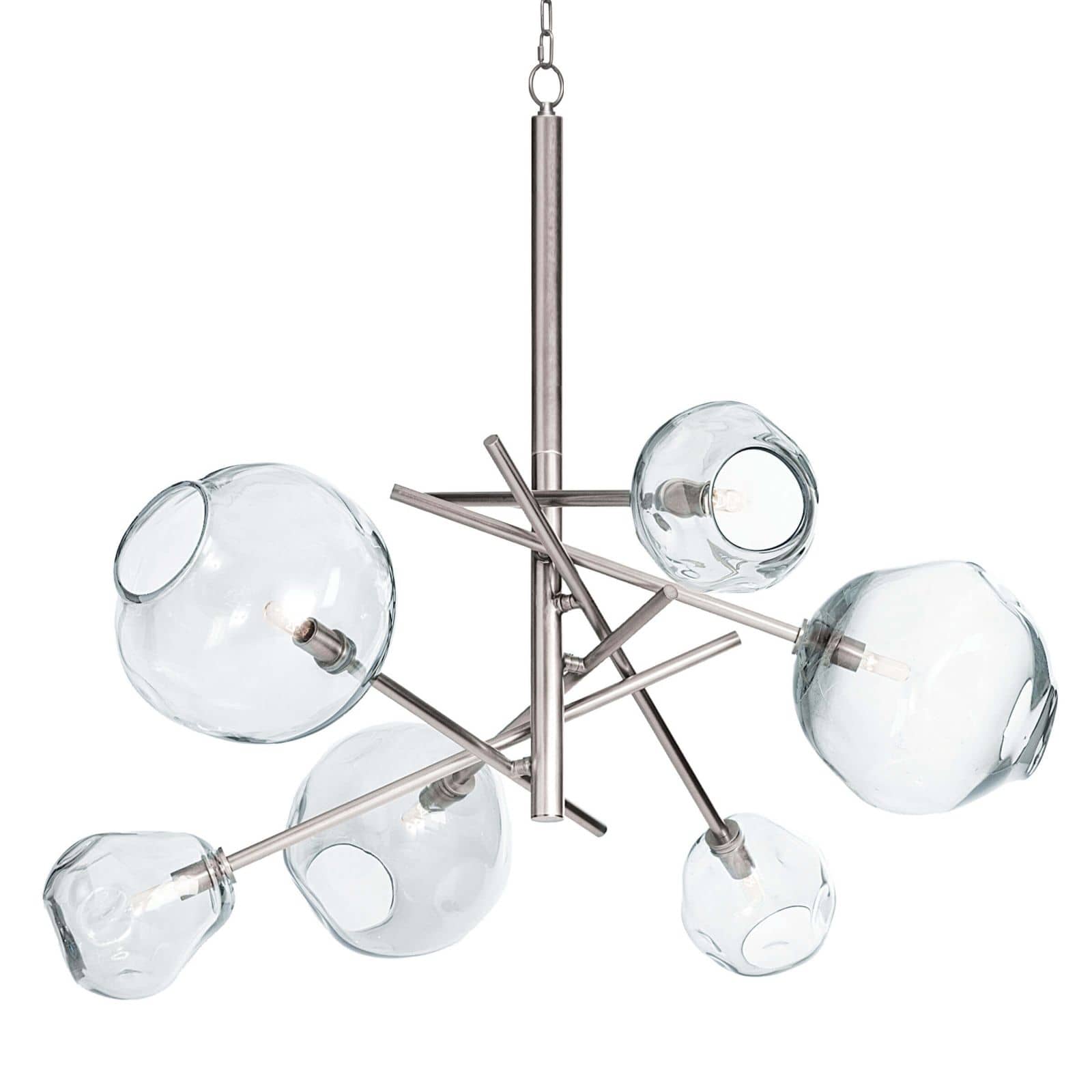 Molten Chandelier | Clear Glass | Polished Nickel
