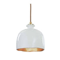 Bianca Ceramic Pendant | Gloss White and Gold