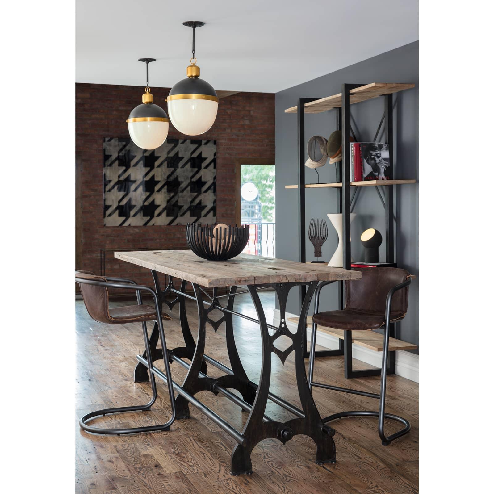 Otis Pendant Large | Blackened Brass and Natural Brass