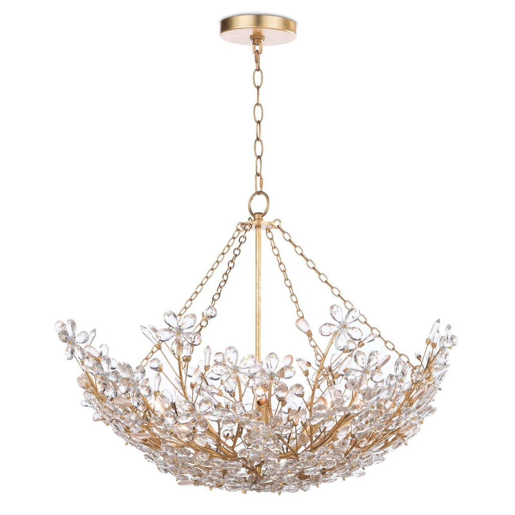 Cheshire Basin Chandelier | Gold Leaf