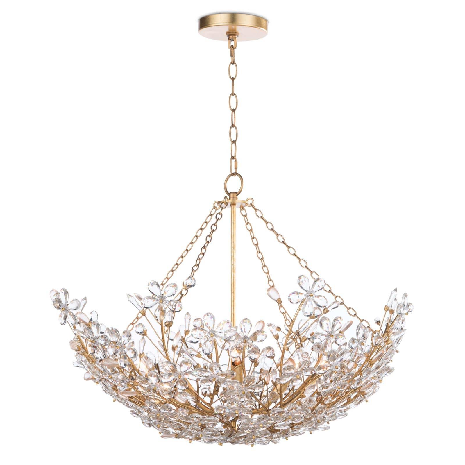 Cheshire Basin Chandelier | Gold Leaf