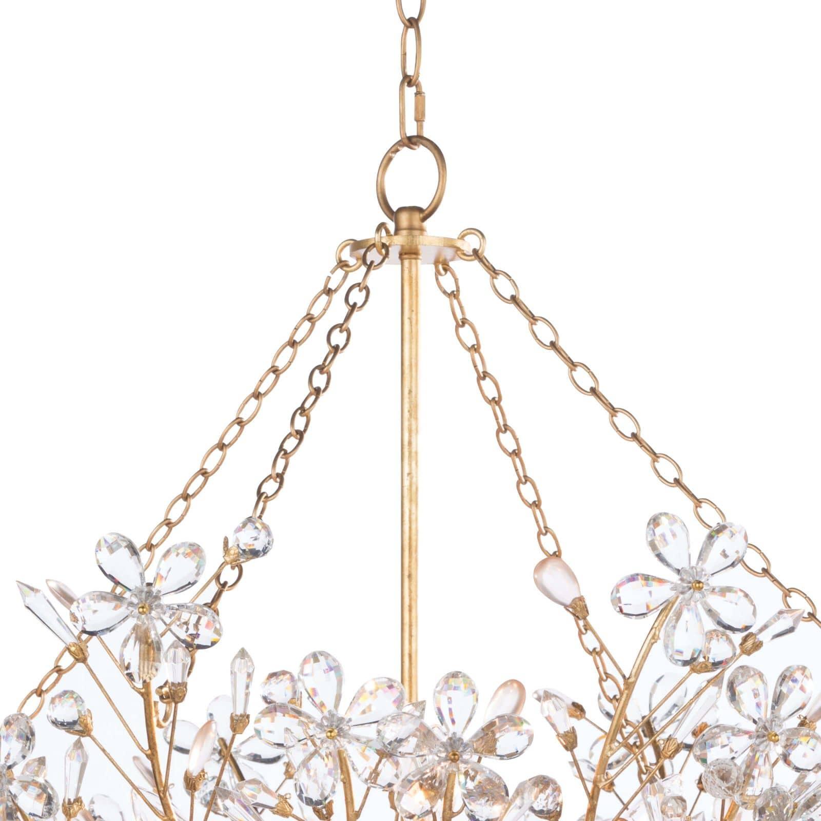 Cheshire Basin Chandelier | Gold Leaf