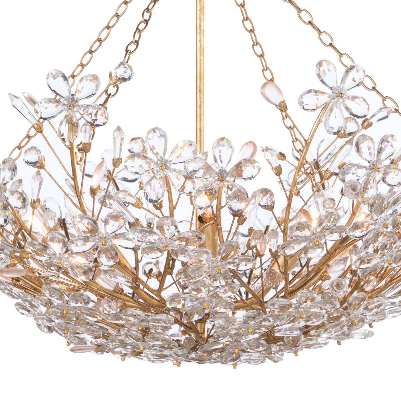 Cheshire Basin Chandelier | Gold Leaf