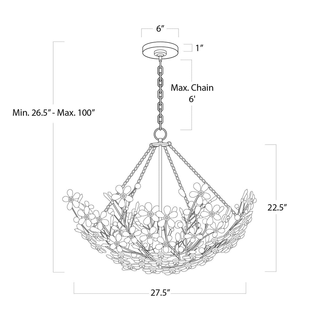 Cheshire Basin Chandelier | Gold Leaf