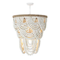 Lorelei Wood Bead Chandelier | White