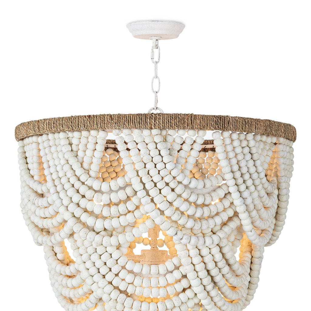 Lorelei Wood Bead Chandelier | White