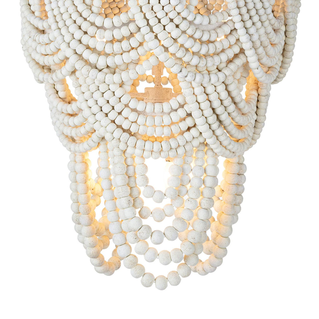 Lorelei Wood Bead Chandelier | White