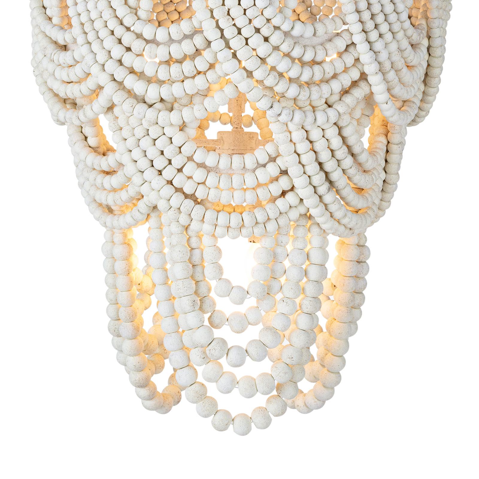 Lorelei Wood Bead Chandelier | White