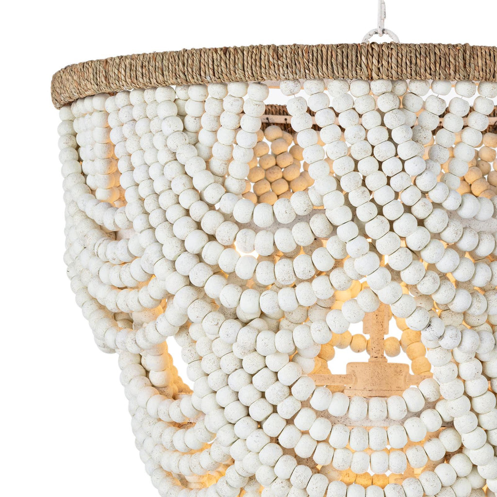 Lorelei Wood Bead Chandelier | White