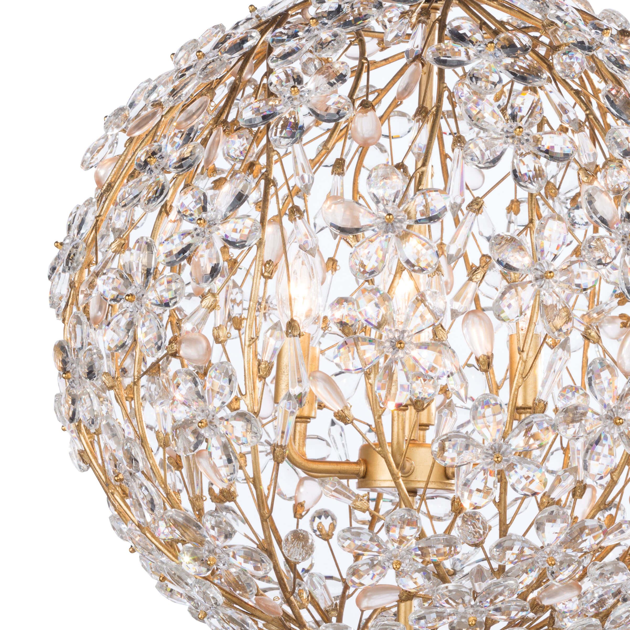 Cheshire Chandelier Small | Gold Leaf