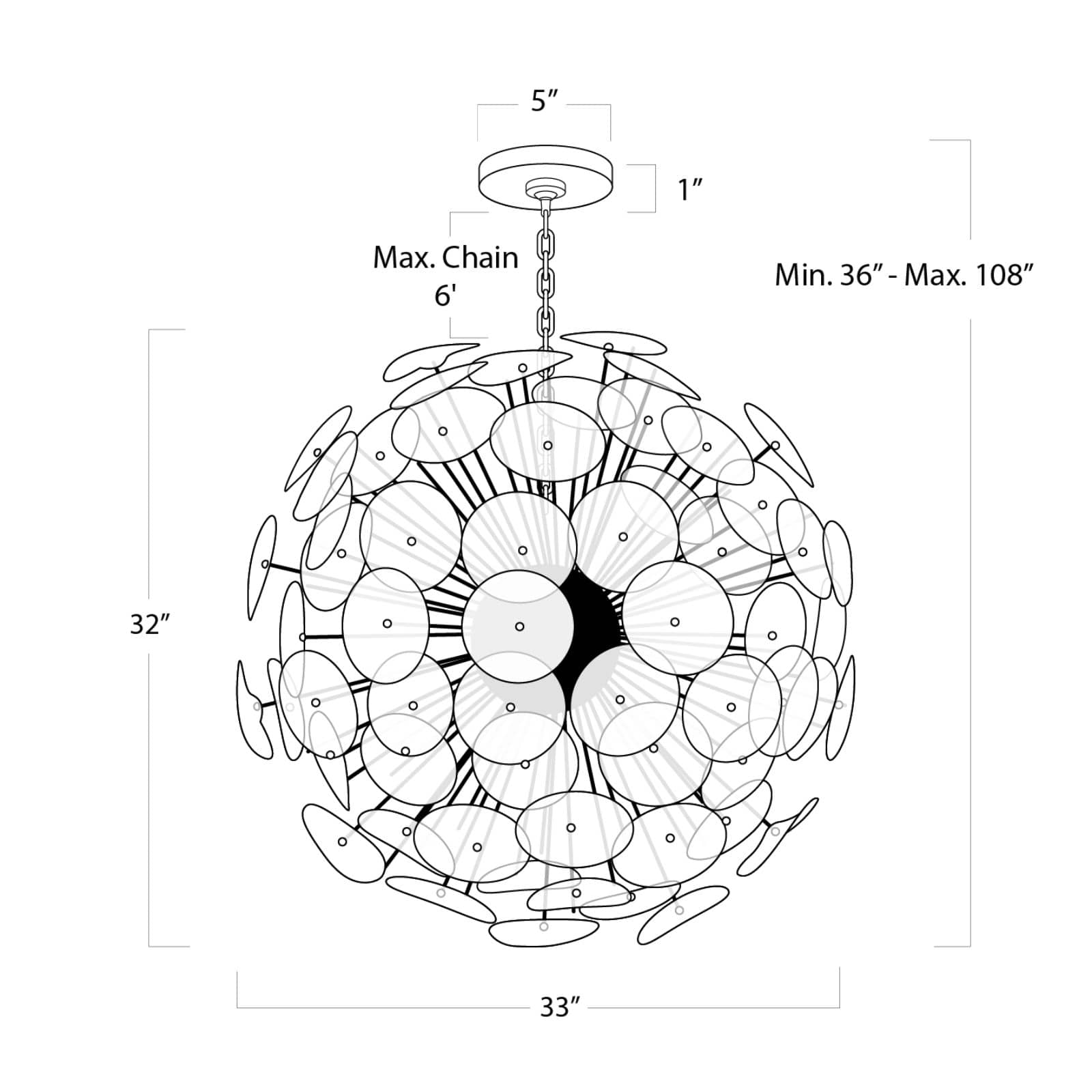 Poppy Glass Chandelier Large | Clear