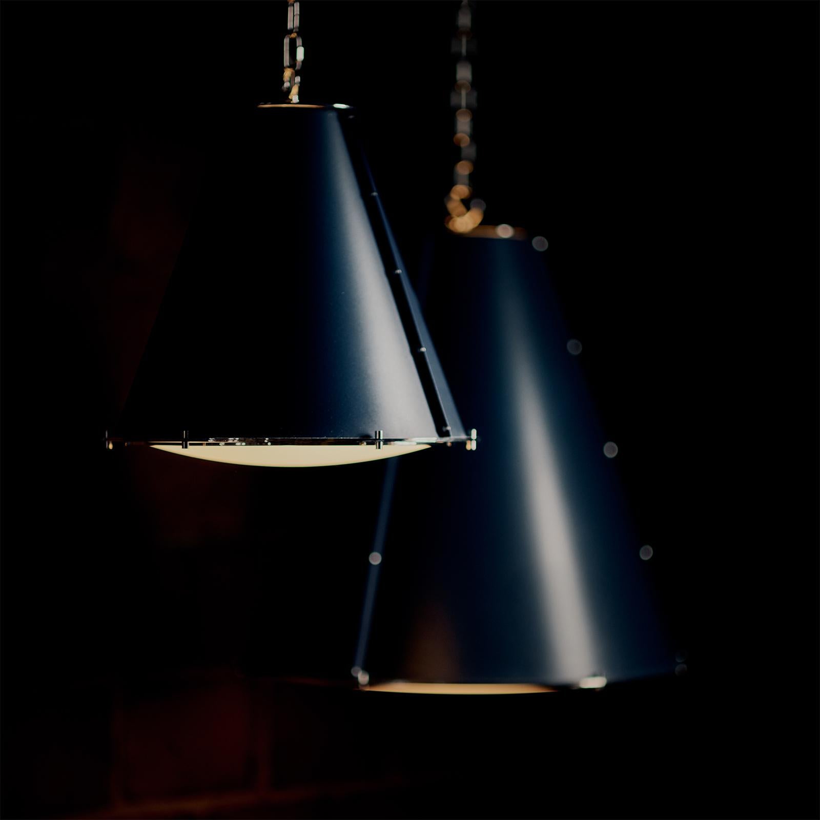 French Maid Chandelier Large | Blue and Polished Nickel