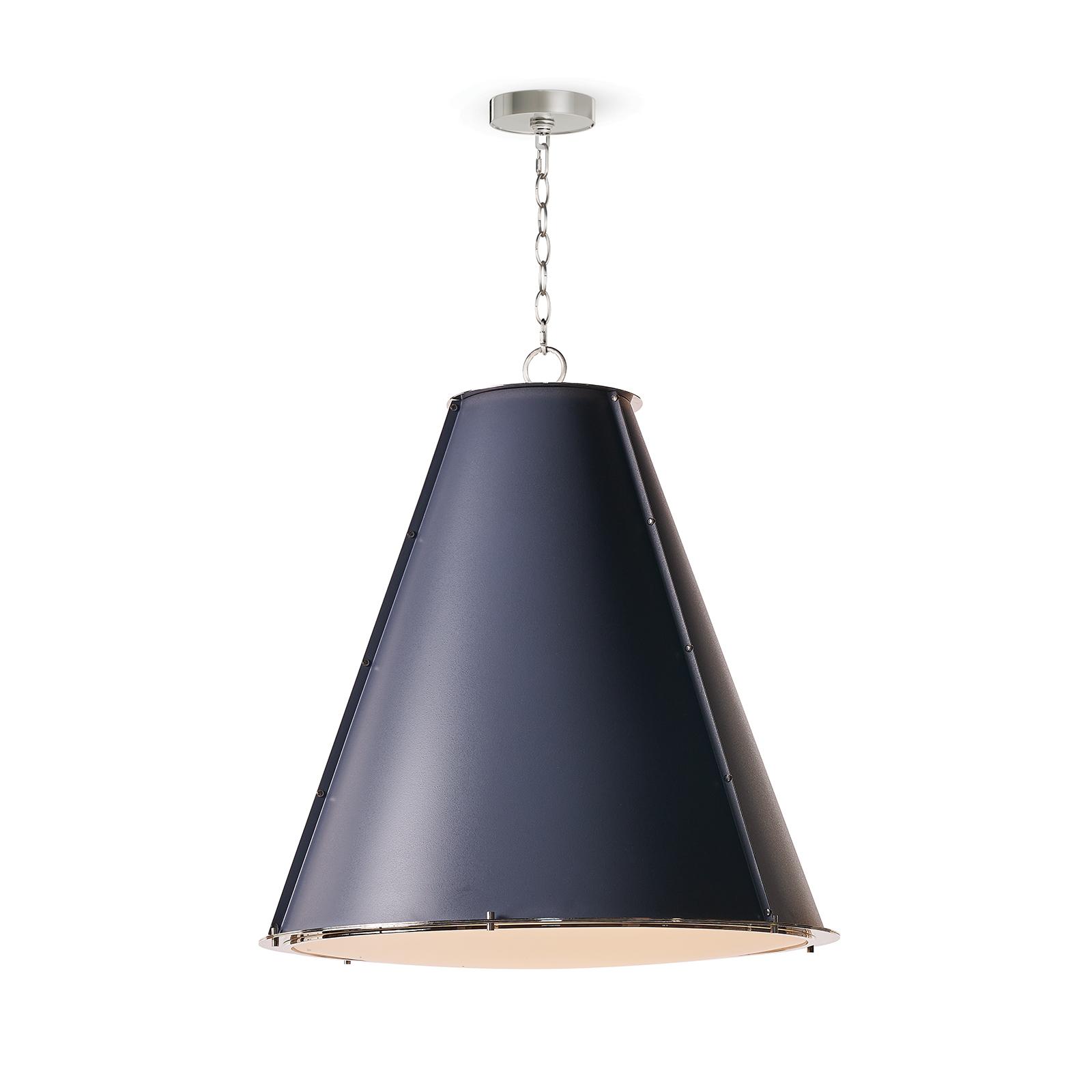 French Maid Chandelier Large | Blue and Polished Nickel