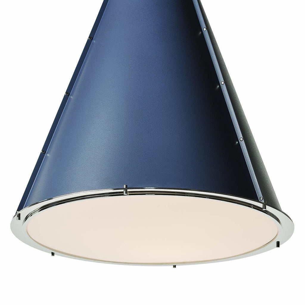 French Maid Chandelier Large | Blue and Polished Nickel