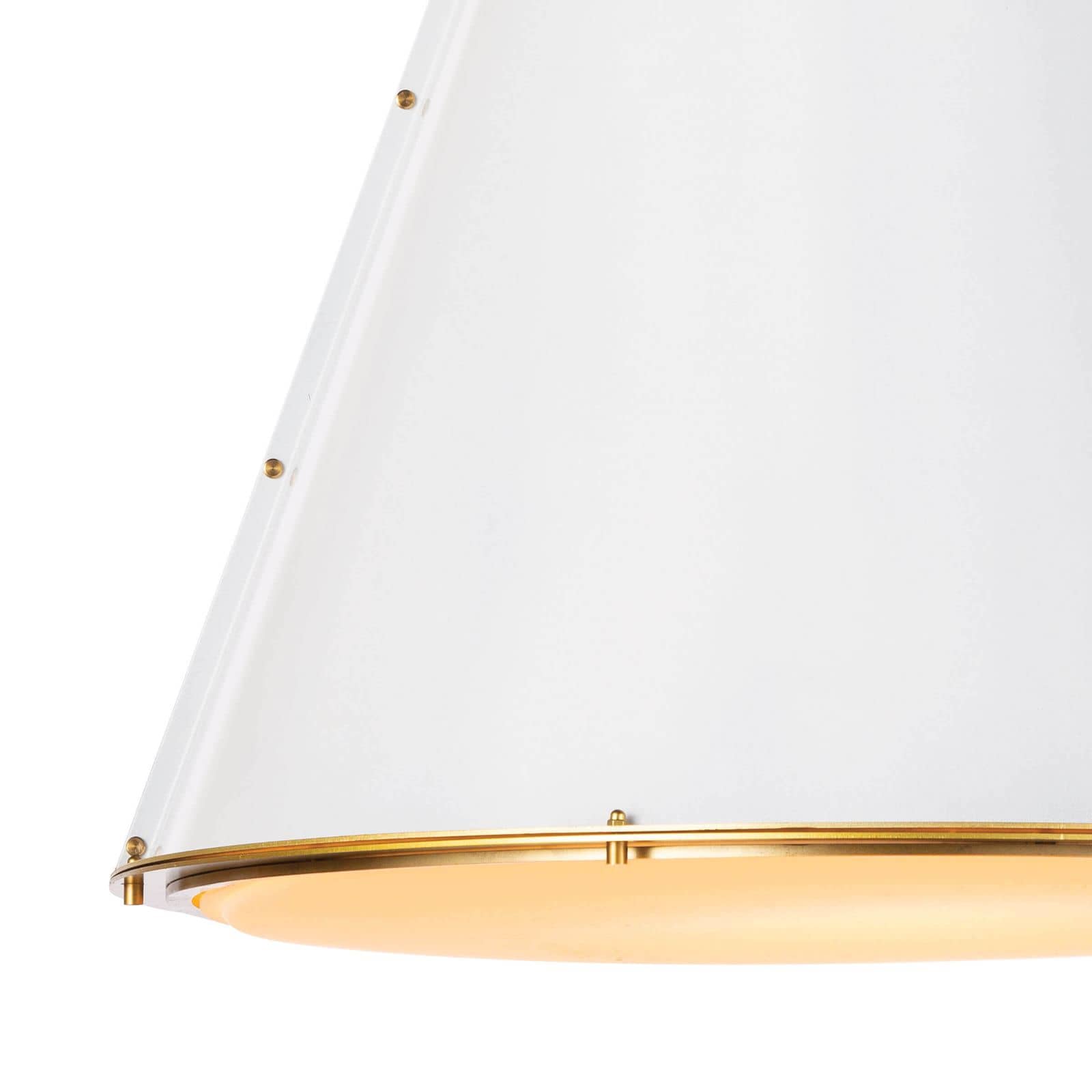 French Maid Chandelier Large | White and Natural Brass