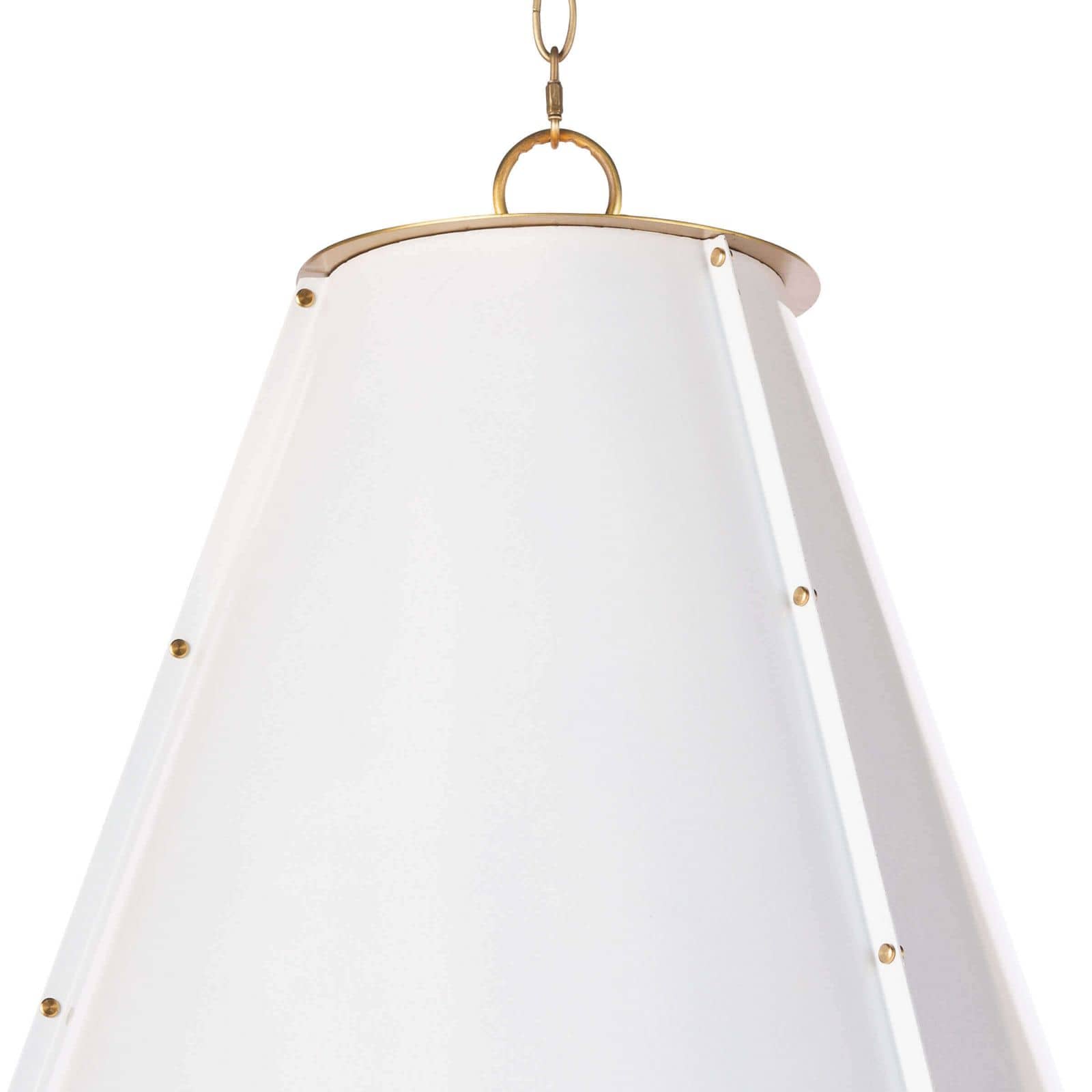 French Maid Chandelier Large | White and Natural Brass