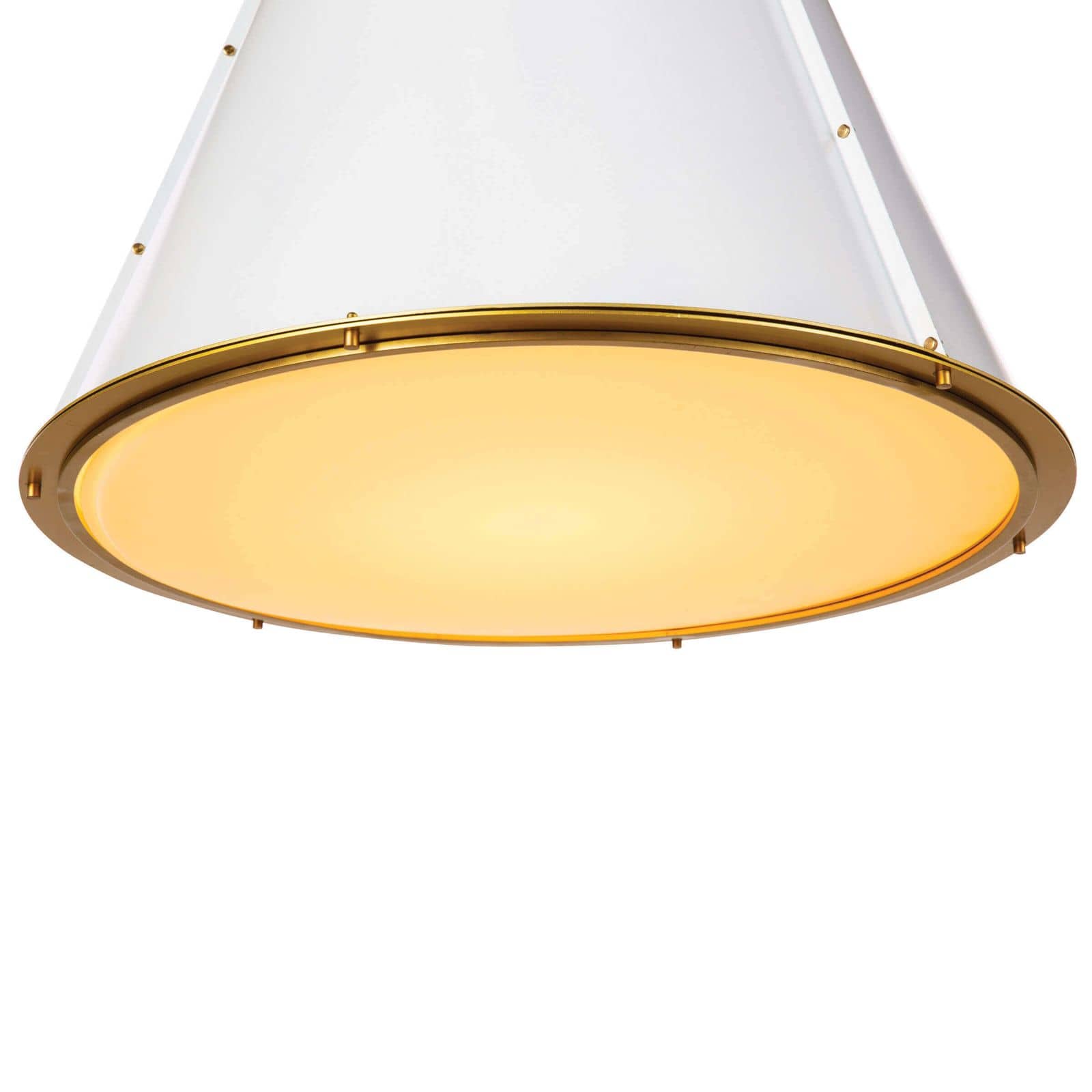 French Maid Chandelier Large | White and Natural Brass