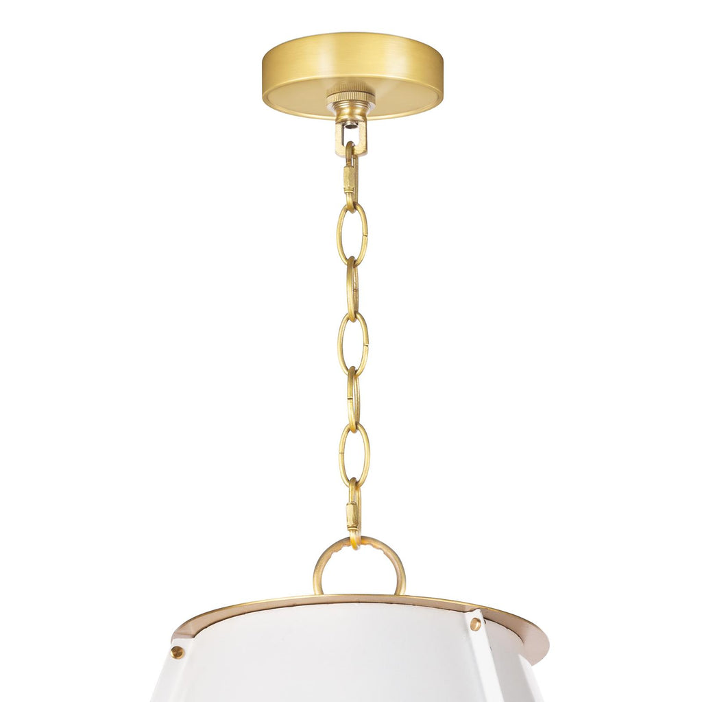 French Maid Chandelier Large | White and Natural Brass