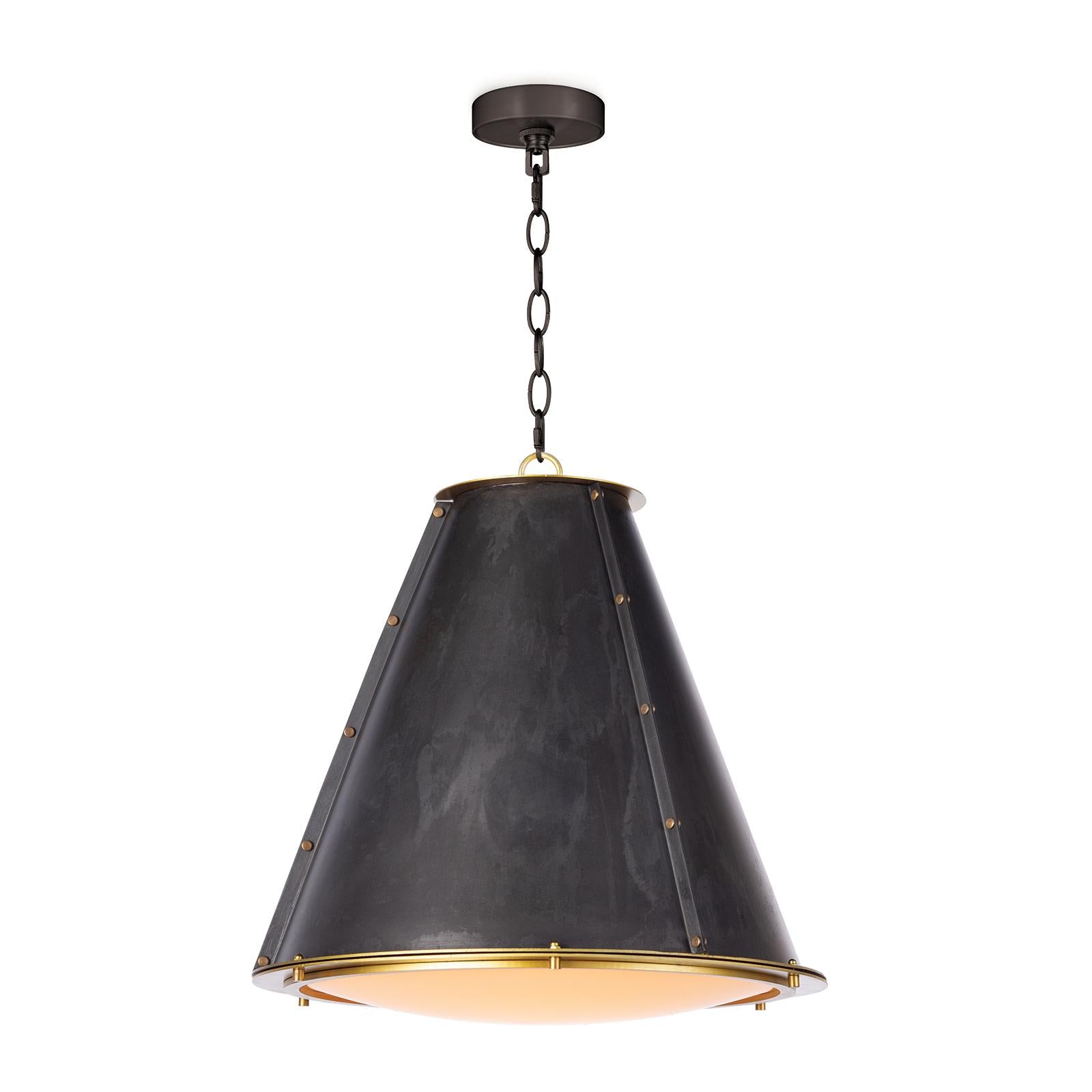 French Maid Chandelier SM | Blackened Brass Natural Brass