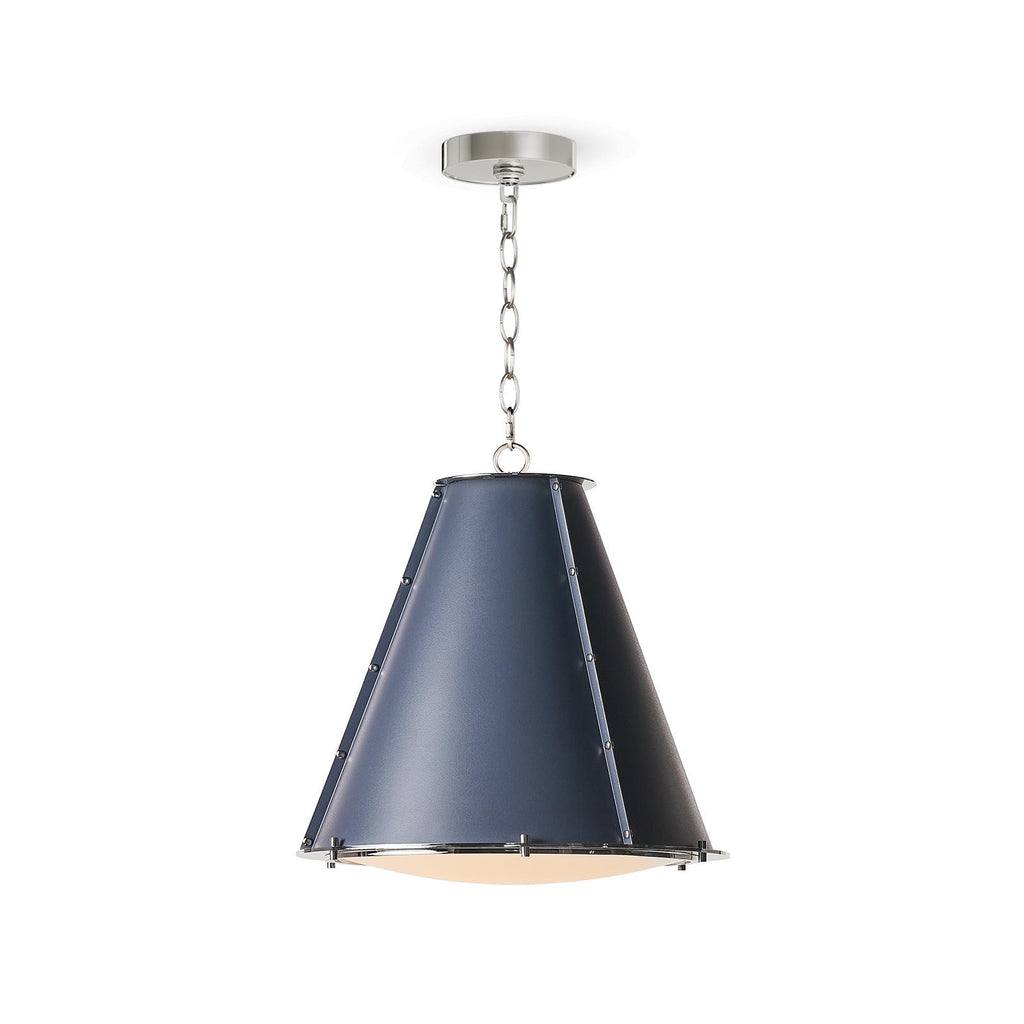 French Maid Chandelier Small | Blue and Polished Nickel