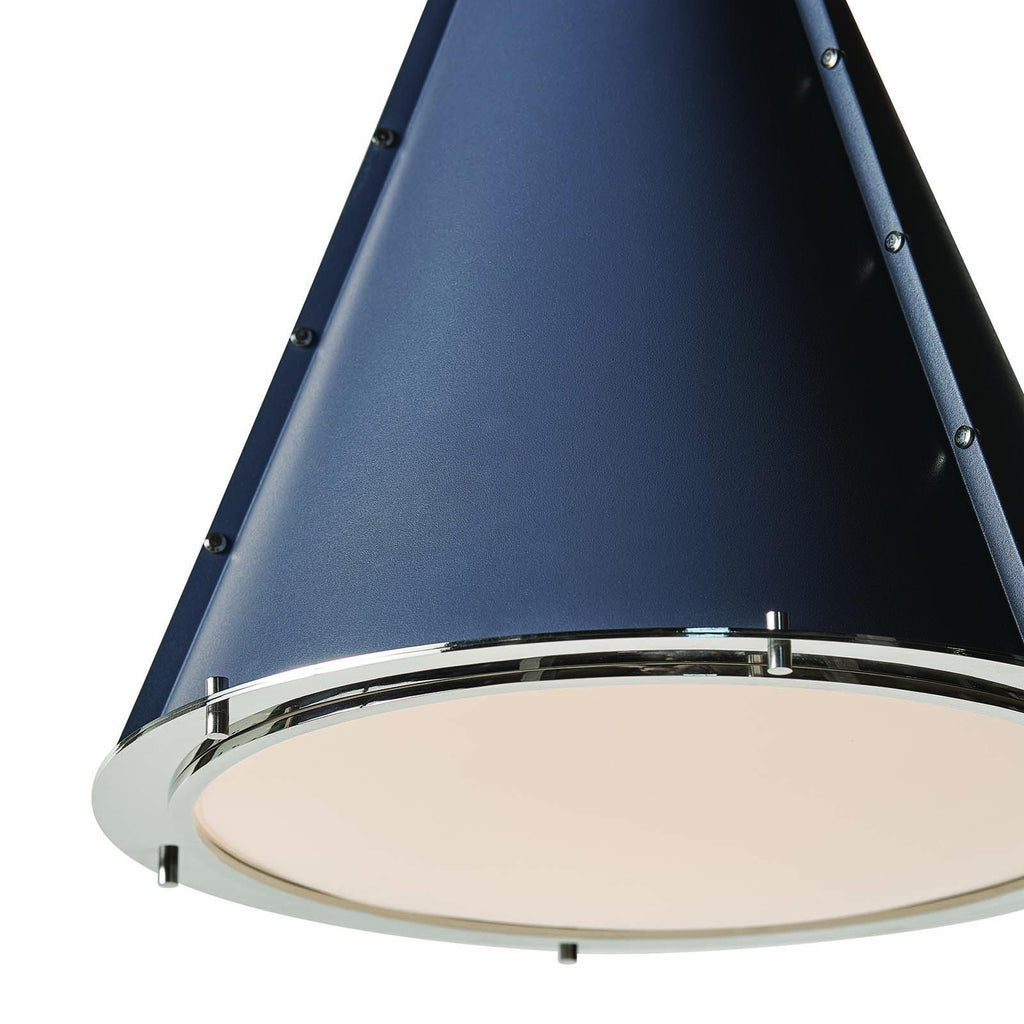 French Maid Chandelier Small | Blue and Polished Nickel