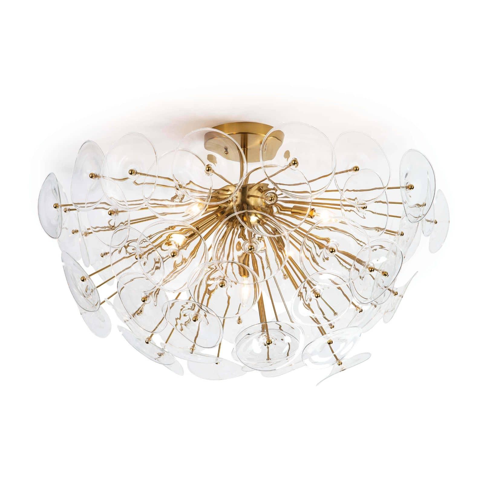 Poppy Glass Semi Flush Mount | Clear