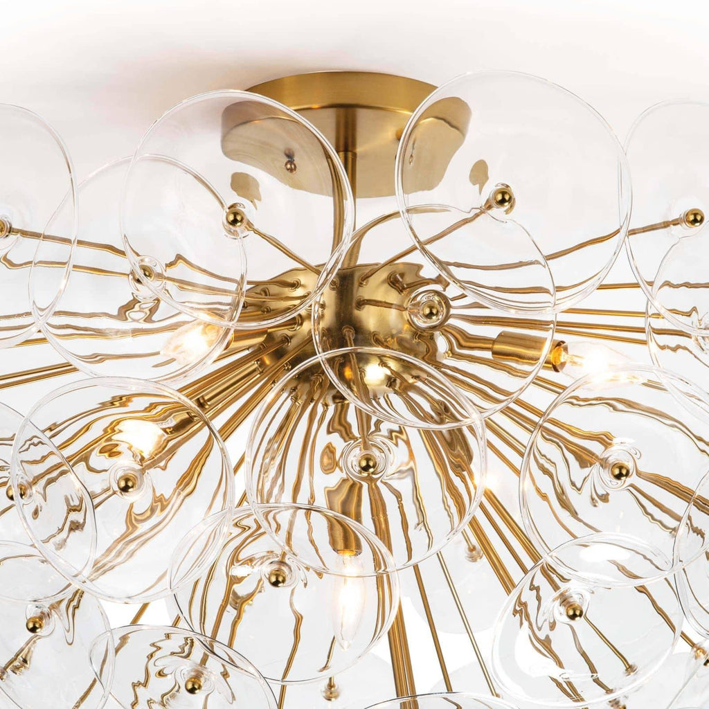 Poppy Glass Semi Flush Mount | Clear