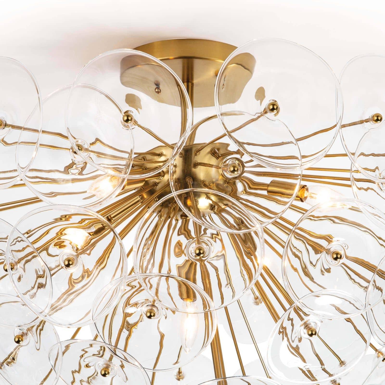 Poppy Glass Semi Flush Mount | Clear